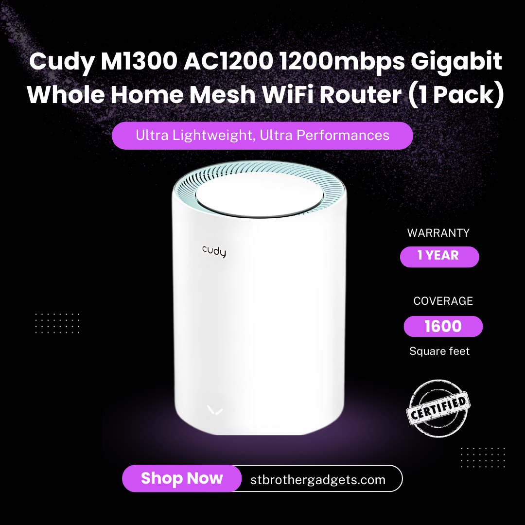 Cudy M1300 AC1200 1200mbps Gigabit Whole Home Mesh WiFi Router (1 Pack)